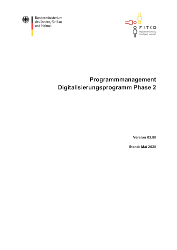 Bild vergrößern (Bild: Vorschaubild Programmanagement Digitalisierungsprogramm Phase 2)