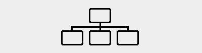 Icon Organisatorische Aspekte - zu sehen ist ein Piktogramm in Form eines Organigramms