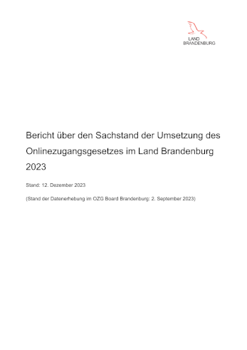 Bild vergrößern (Bild: Bericht über den Sachstand der Umsetzung des Onlinezugangsgesetzes im Land Brandenburg 2023)