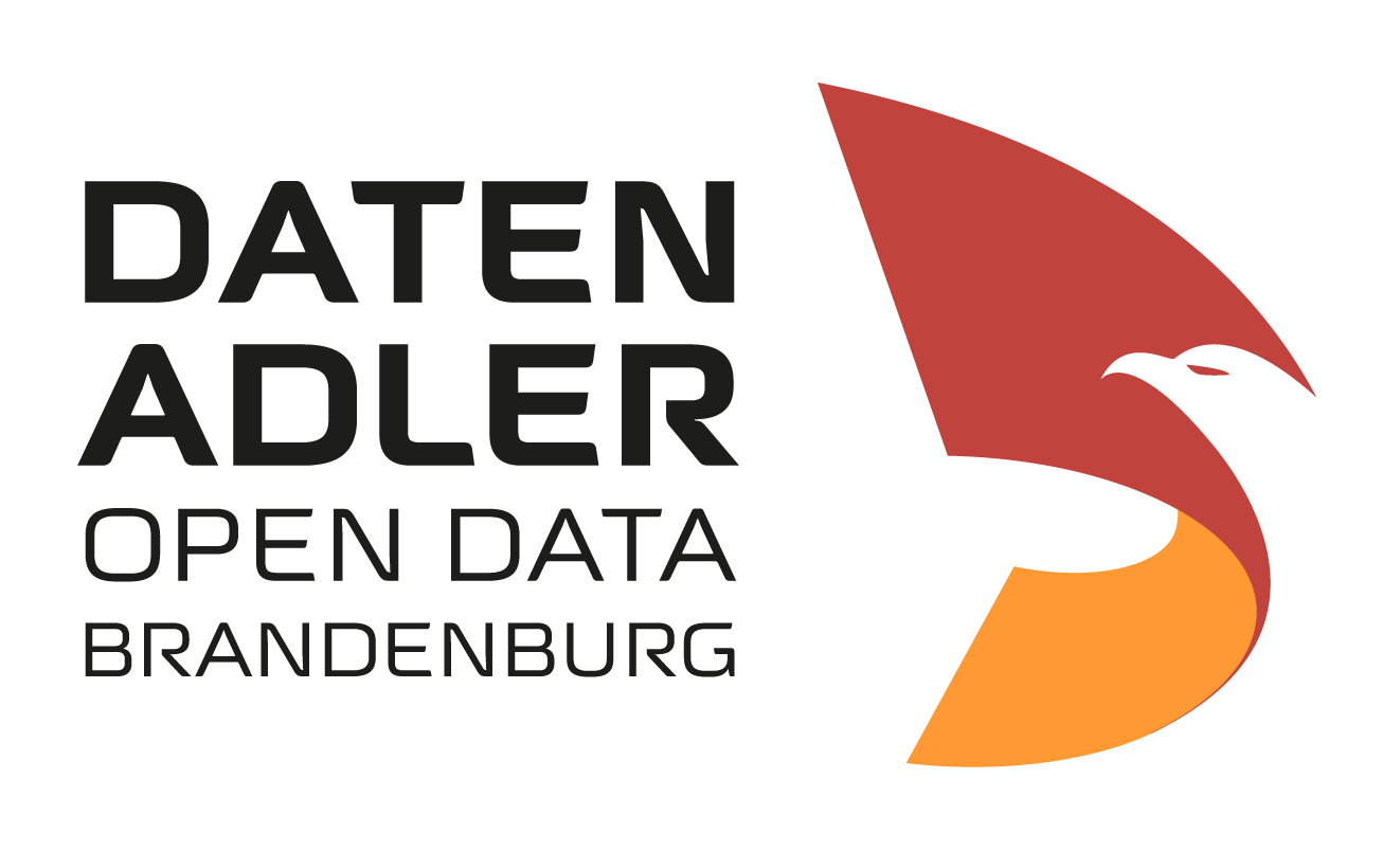 Logo DatenAdler Logo DatenAdler, links Schriftzug "DatenAdler Open Data Brandenburg", rechts ein Adler